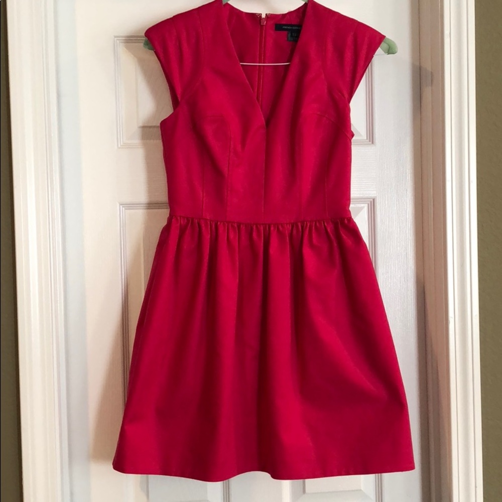 French Connection Fuchsia Structured Bodice Dress - image 1